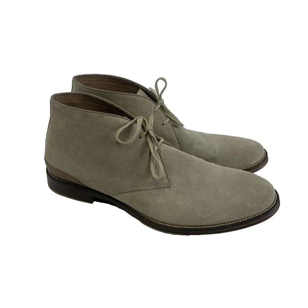 BOGO Johnston And Murphy Chukka Boot Textured Nubuck Taupe LaceUp Leather Men 13